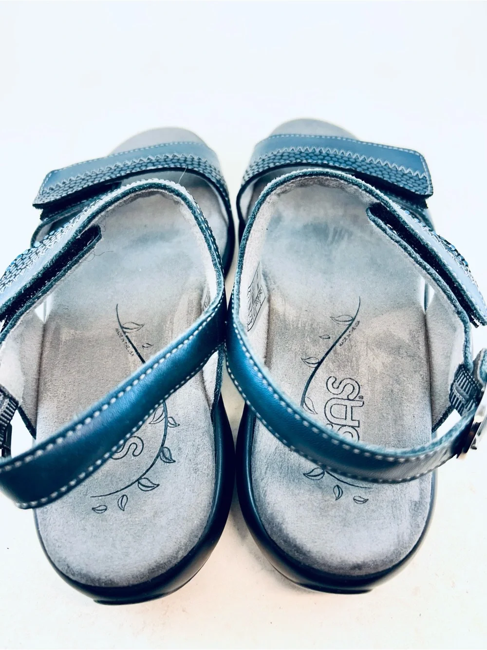 SAS Navy Blue Nudu Adjustable Heel Strap Sandals size 6 M - Picture 6 of 11